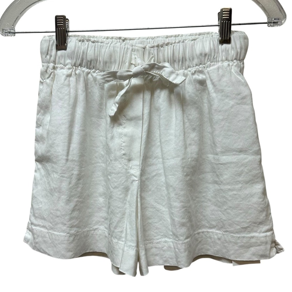 Rebecca Taylor White Linen Blend Lined Shorts Size XS